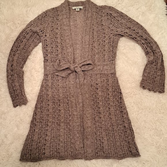 Heather Lilac Intuitions Crochet Knit Cardigan - Picture 1 of 3